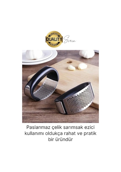 Premium Kolay Kullanımlı Yeni Nesil Sarımsak Rendesi Zencefil Öğütücü Ezici Paslanmaz Çelik Gondol Çok Renkli