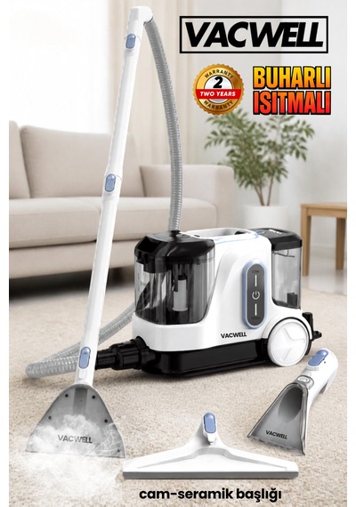 Vacwell Buharlı Halı Ve Koltuk Yıkama Makinası 2000w Cam Silme Aparatlı Vac13