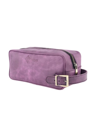 Twingold İsme Özel Dopp Kit Kişisel Bakım Ve Seyahat Çantası - %100 Rainbow Deri - Ac14004 - Mor Mor