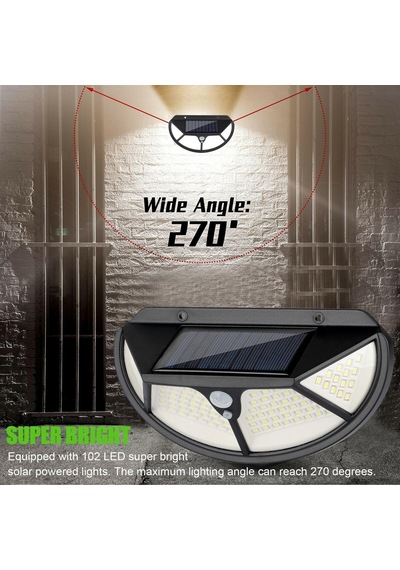 Güneş Enerjili Hareket Sensörlü 102 Led Bahçe Lambası (527700402) Diğer
