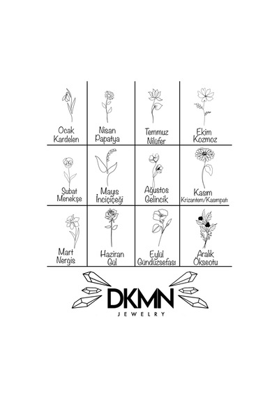 Dkmn Gümüş 925 Ayar Gümüş Doğum Çiçeği Kolye