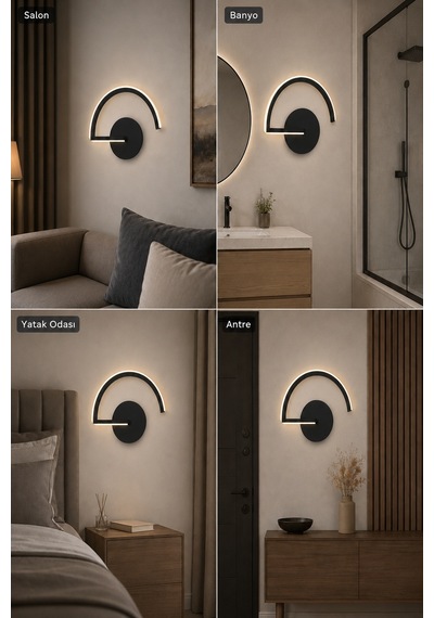 Mori Modern Led Duvar Apliği Günışığı Siyah