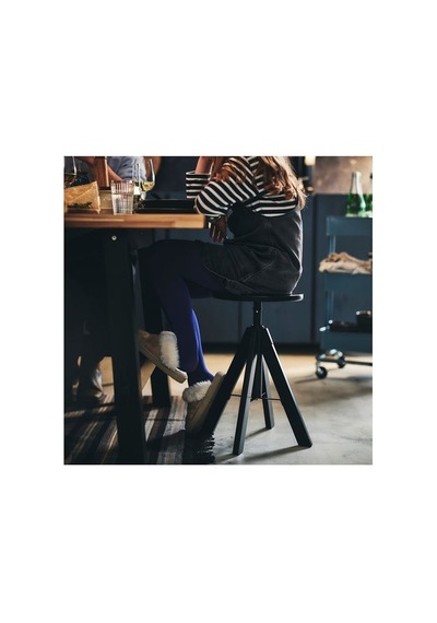 Ikea Rudstorp Tabure, Siyah, 44-55 Cm