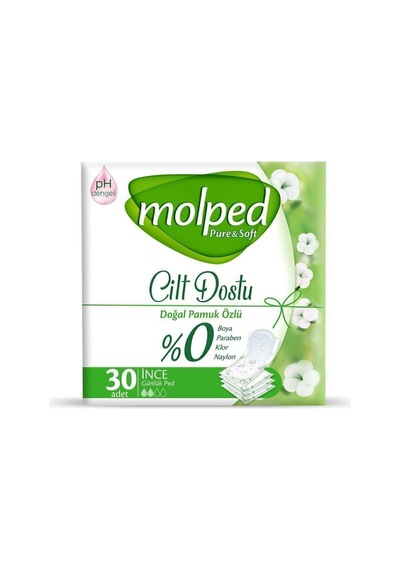 Molped Pure & Soft Cilt Dostu Günlük Ped 30'lu