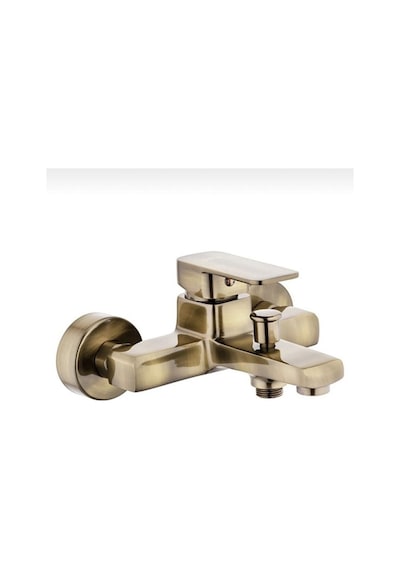 İsaoğlu Yapı Banyo Bataryası Mat Altın Banyo Musluğu Kare Modern Tasarım Fırçalanmış Gold Gold