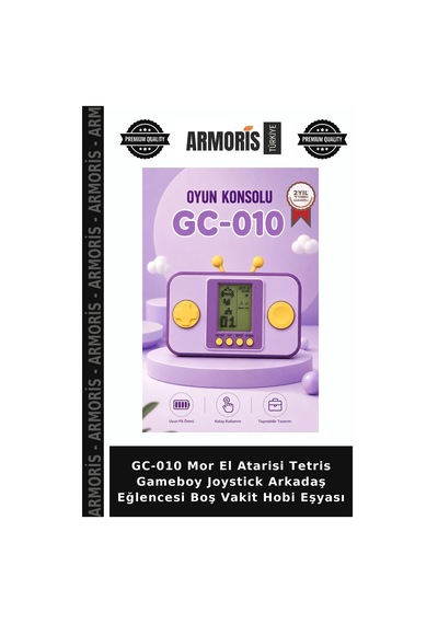 Gc-010 Mor El Atarisi Tetris Gameboy Joystick Arkadaş Eğlencesi Boş Vakit Hobi Eşyası