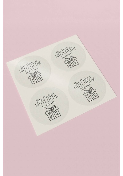 Bu Paket Mutluluk İçerir Sticker 3x3cm St2302 Çok Renkli