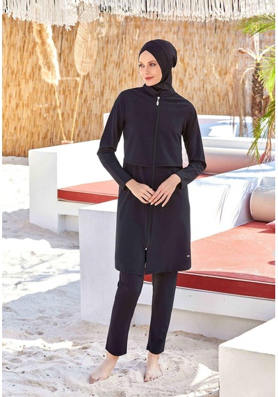 Adasea 4583-b Joselyn Battal Tam Tesettür Mayo-siyah Siyah