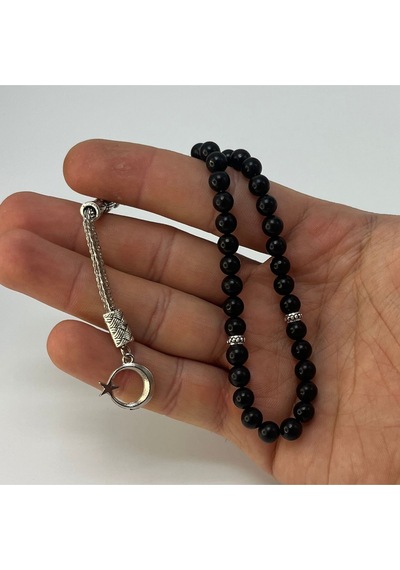 Sertifikalı Shungite 6mm 33lük Doğal Taş Tesbih