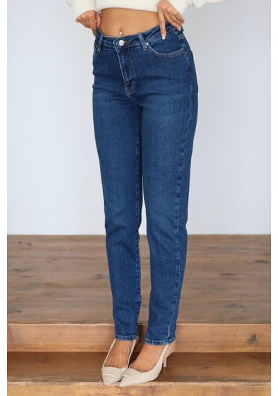 Lacarino7527 Kadın Mom Jean Pantolon Dark Blue