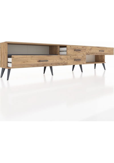 Arges Tv Ünitesi Tek Raflı 4 Çekmeceli 220x30x51 Çam-antrasit/çam Antrasıt/atlas Çam - Atlas Çam Arges Tv Ünitesi Tek Raflı 4 Çekmeceli 220x30x51 Çam-antrasit/çam Antrasıt/atlas Çam - Atlas Çam
