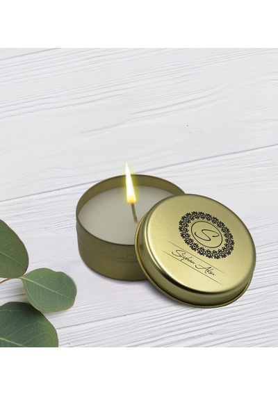 Bk Gift Kişiye Özel İsimli Gold Metal Kutuda Kokulu Mum-1, Ev Hediyesi, Arkadaşa Hediye, Kokulu Mum