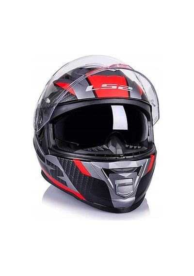 Ls2 Storm 2 Racer Kapalı Motosiklet Kaskı Mat Titanium - Neon Turuncu - Siyah - Kırmızı