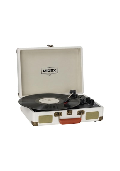 Midex Mtx-101wh Nostaljik Retro Pikap Plak Çalar Şarjlı Bluetooth Aux Hoparlörlü 3 Devir İğne Dahil