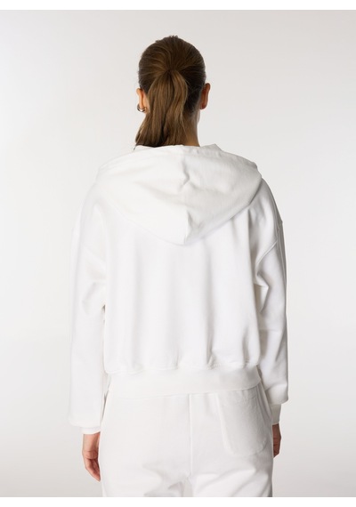 Moschino Jeans Beyaz Kadın Kapüşon Baskılı Sweatshirt A1708-4002