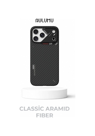 A18 Klasik Aramid Fiber Magsafe Kılıf - İphone 18 Pro Uyumlu - Kamera Koruma Siyah