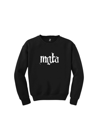 Mgla Logo Siyah Sweatshirt Beyaz