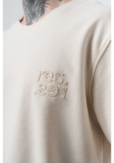 Erkek Pis Dikişli Regular Fit T-shirt Şort Takım Bej