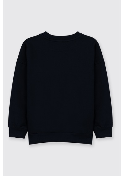 Panço Erkek Çocuk Bisiklet Yaka Lacivert Sweatshirt