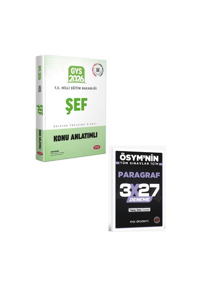 Data 2026 Gys Milli Eğitim Bakanlığı Şef Konu Anlatımlı+ Evp Akademi Paragraf