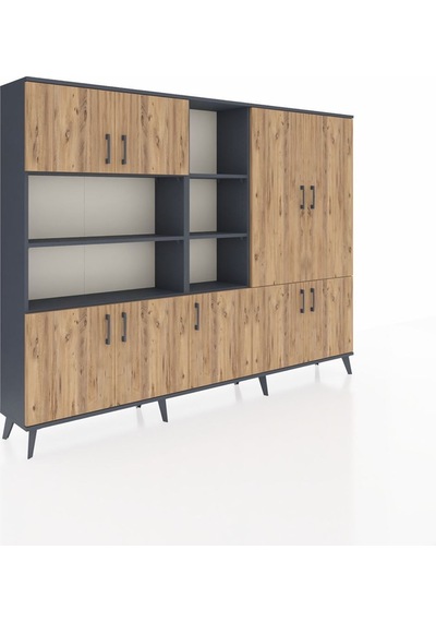 Arges Dolap 14 Raflı 9 Kapaklı 220x30x163 Antrasit-çam/antrasit Atlas Çam/antrasıt - Antrasıt Arges Dolap 14 Raflı 9 Kapaklı 220x30x163 Antrasit-çam/antrasit Atlas Çam/antrasıt - Antrasıt