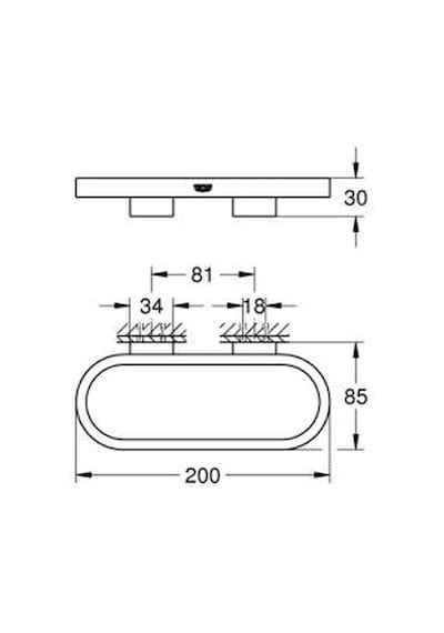 Grohe Selection Halka Havluluk, Sert Grafit, 41035a00 Krom