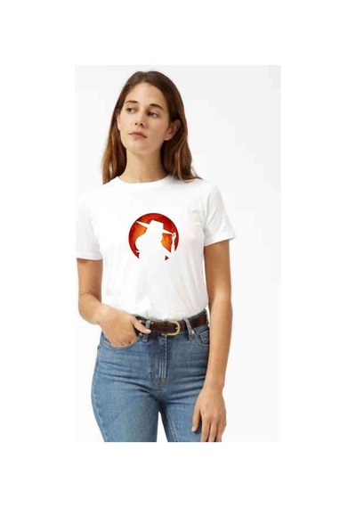 Carmen Sandiego Red Circle Kadın Beyaz Tshirt