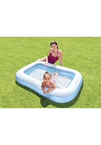 Intex Yumuşak Tabanlı Kare Havuz 166x100x28cm Ih57403 Mavi