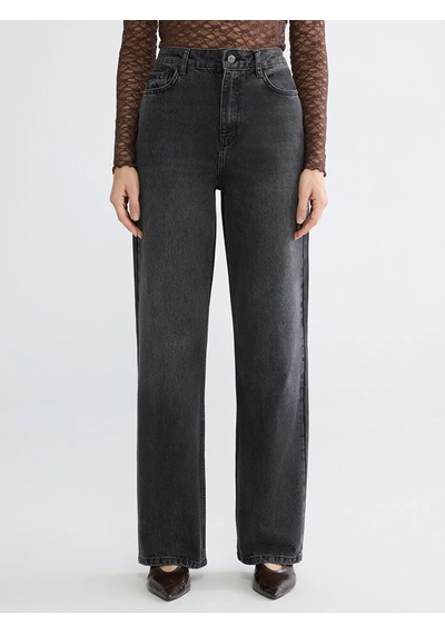 Lc Waikiki Siyah Straight Fit Kadın Jean Pantolon