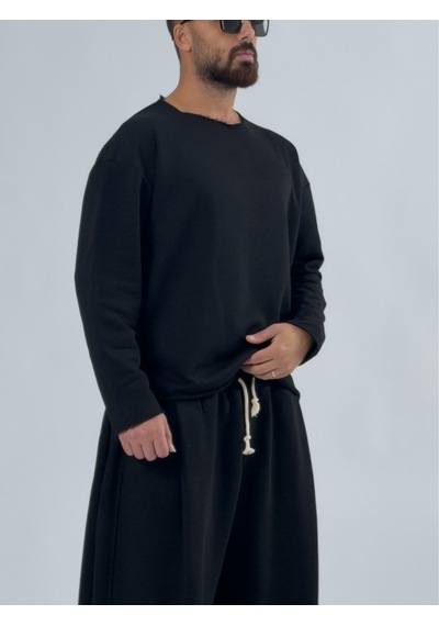 Cocopelli Oversize Siyah Erkek Sweatshirt Coc3431