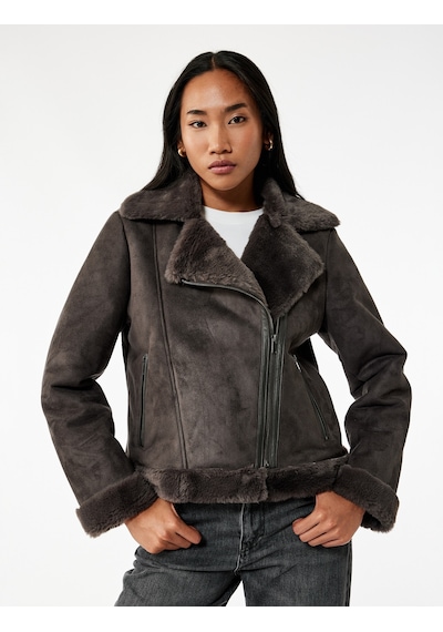 Koton Cepli Fermuarlı Uzun Kollu Peluş Yaka Süet Görünümlü Crop Biker Ceket Antrasit Melange 6wak20012ew Antrasit Melanj Koton Cepli Fermuarlı Uzun Kollu Peluş Yaka Süet Görünümlü Crop Biker Ceket Antrasit Melange 6wak20012ew Antrasit Melanj