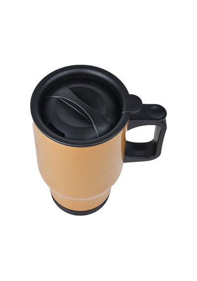 Bk Gift Kişiye Özel Babalar Günü Tasarımlı Kulplu Gold Çelik Bardak Termos Mug 450ml-2, Babalar Günü Hediye, Babaya Hediye Sarı