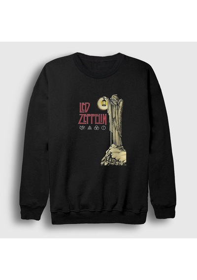 Presmono Unisex Stairway Led Zeppelin Sweatshirt Siyah