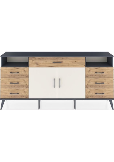 Arges Konsol 4 Raflı 7 Çekmeceli 2 Kapaklı 176x30x83 Antrasit-aytaşı/çam Aytaşı/çam Arges Konsol 4 Raflı 7 Çekmeceli 2 Kapaklı 176x30x83 Antrasit-aytaşı/çam Aytaşı/çam