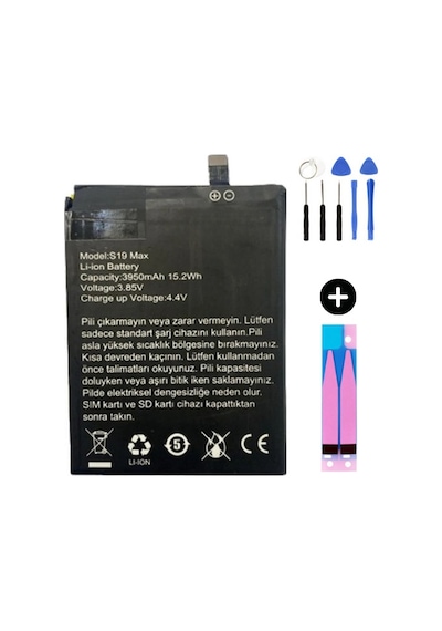 Reeder S19 Max Uyumlu A Kalite Batarya Pil + Montaj Seti