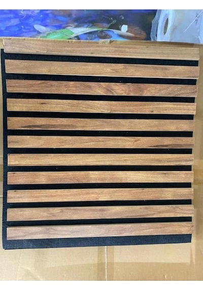 50x50cm 1 Adet Dekoratif Akustik Panel 3mm Keçe Ve 8mm Mdflam Salon Ofis Duvar Çıtası Paneli Kula