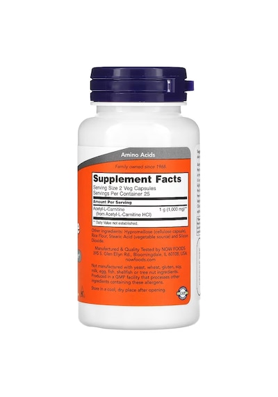 Now Foods Acetyl-l Carnitine 500 Mg Amino Acid Brain And Nerve Ce