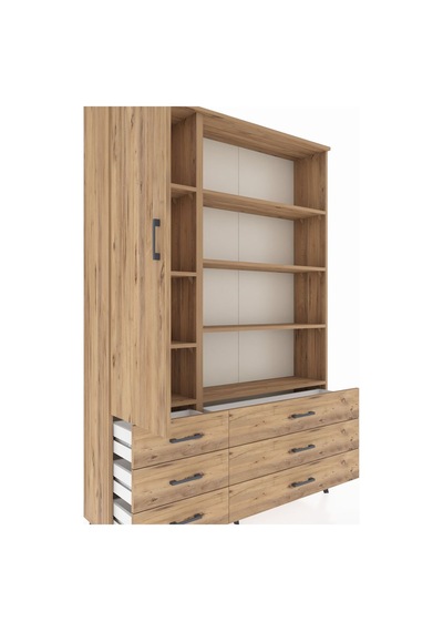 Arges Dolap 8 Raflı 6 Çekmeceli Tek Kapaklı 132x30x195 Çam-çam/çam Atlas Çam/atlas Çam Arges Dolap 8 Raflı 6 Çekmeceli Tek Kapaklı 132x30x195 Çam-çam/çam Atlas Çam/atlas Çam