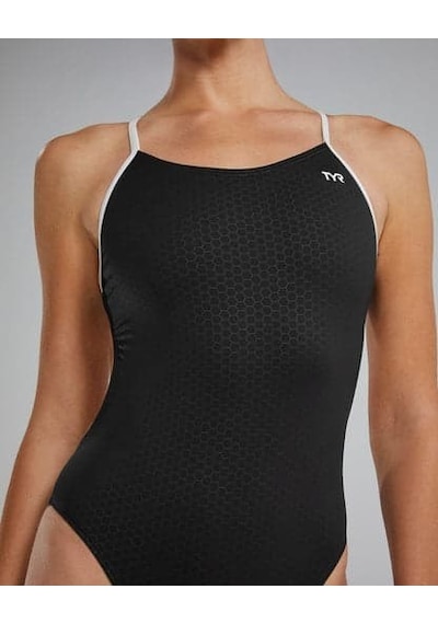Tyr Women's Cutoutfit Swimsuit - Hexa Beyaz - Siyah