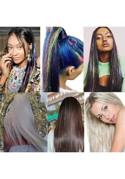 Hair Tinsel / Simi / Yeşil - Mydr-461935 Çok Renkli