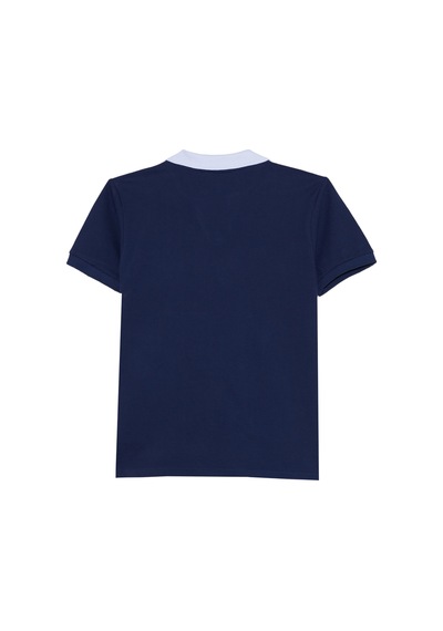 Erkek Slim Fit Dar Kesim %100 Pamuk Lacivert Polo Yaka Tişört-50253 Lacivert