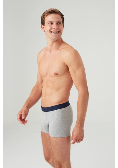 U.S. Polo Assn. Erkek Gri Melanj 2 Li Boxer 80358 Baskılı - Gri Melanj