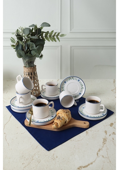 Keramika Daphne Stackable Çay Takımı 12 Parça 6 Kişilik 22921-24 Çok Renkli