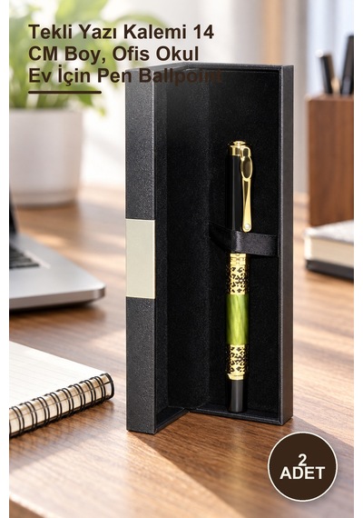 2 Adet Tükenmez Kalem Alk4115 Tekli Yazı Kalemi 14 Cm Boy, Ofis Okul Ev İçin Pen Ballpoint 1