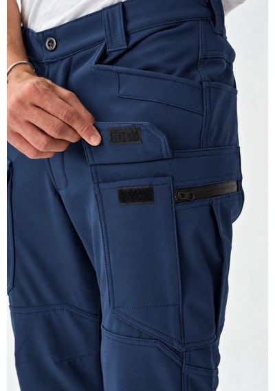 Dechers Erkek Kışlık İçi Polarlı Rüzgar Su Geçirmez Soft Shell Taktik Pantolon - E231 Lacivert