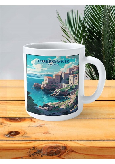 Dubrovnik Baskılı Kupa Bardak Kişiye Özel Desen 2 Çok Renkli