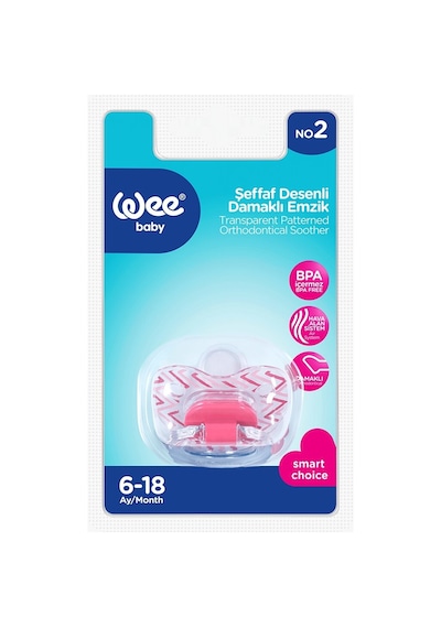 Wee Baby Şeffaf Desenli Damaklı Emzik No:2