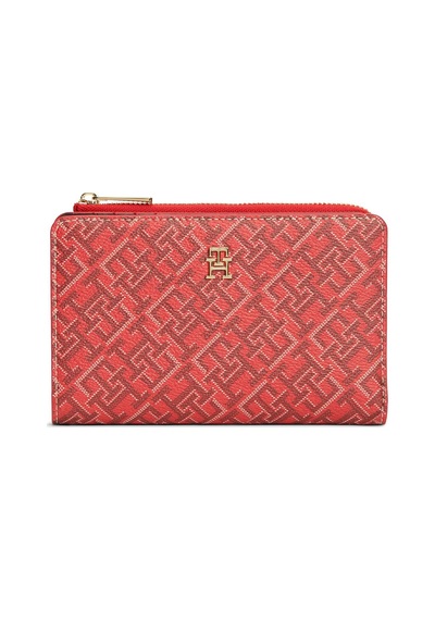 Tommy Hilfiger Th Icon Bıfold Wallet Monoplay Kadın Kırmızı Cüzdan - Aw0aw18594