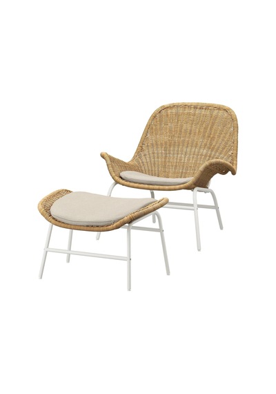 Ikea Beyaz Rahat Berjer Koltuk - Rattan Koltuk Ve Puf