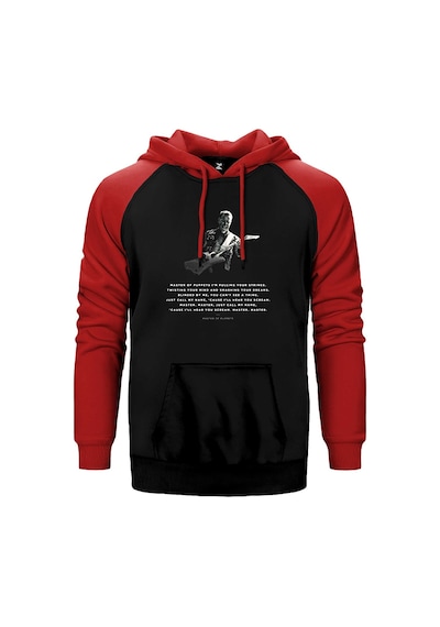 Metallica Master Of Puppets James Kırmızı Renk Reglan Kol Kapşonlu Sweatshirt Kırmızı